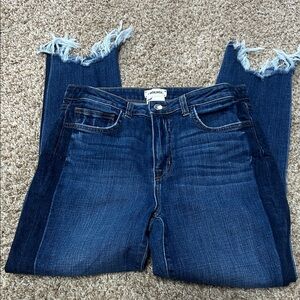 L'AGENCE Women's Deep Blue Ankle Jeans